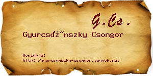 Gyurcsánszky Csongor névjegykártya